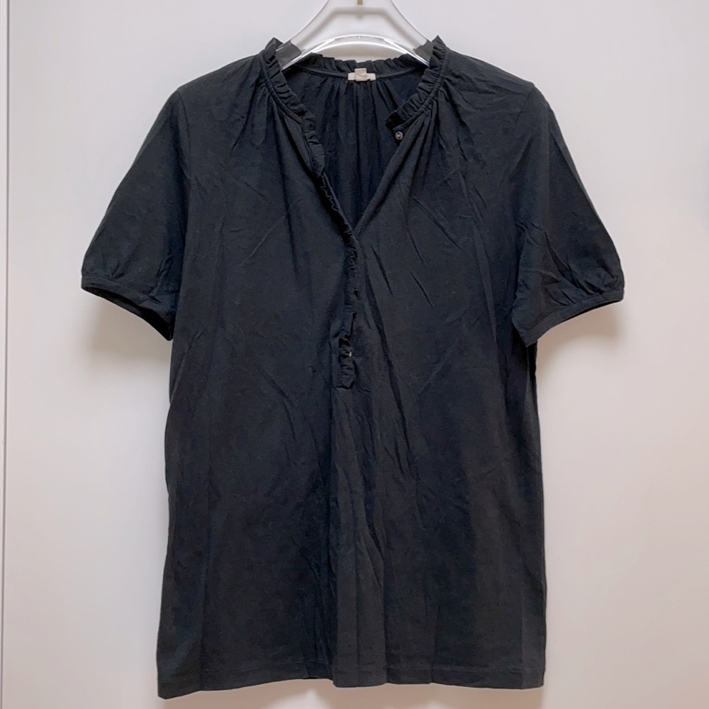 Jcrew short sleeve ruffle trim tee